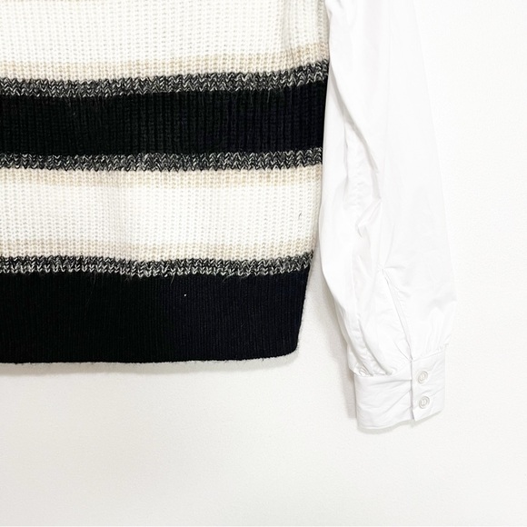 BOGO! Evereve Lucy Two-Fer Sweater Vest Puff Sleeve Blouse Size XS - Picture 8 of 10